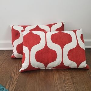 Two Burnt Orange Throw Pillows (2)